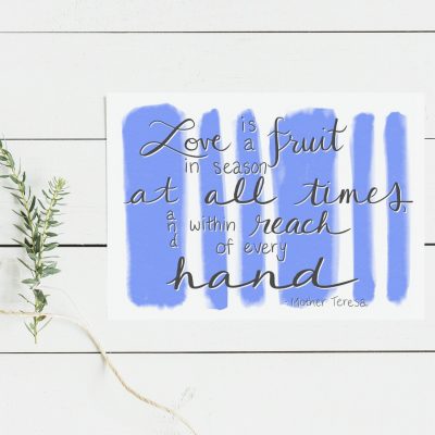 Saint Quote Note Cards - Set of 4 - Blank - Mother Teresa Quote