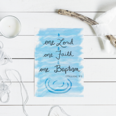 Baptism Card - Catholic Greeting Card - 5x7