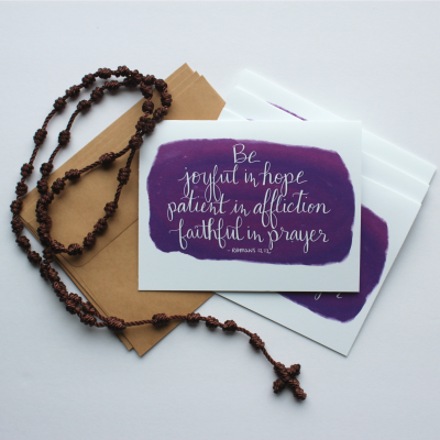 Encouragement Bible Verse Note Card - Set of 4 - Blank