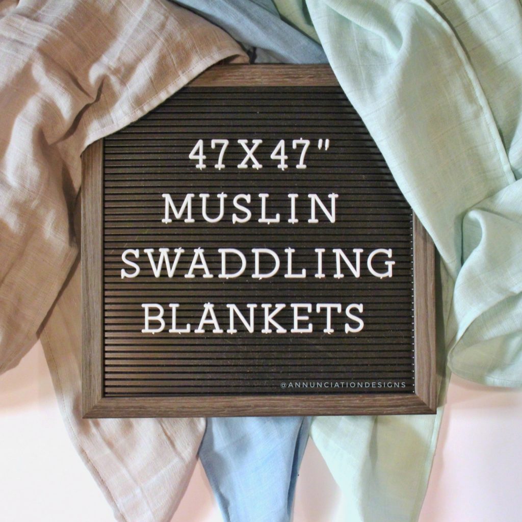 Marian Catholic baby swaddling blanket Annunciation Designs