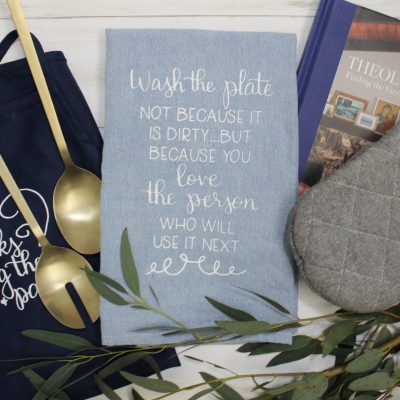 Catholic fair trade tea towel