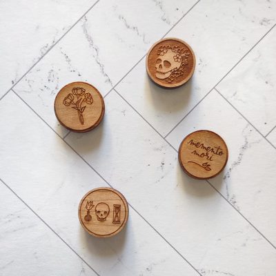 Memento Mori Wooden Magnet Set