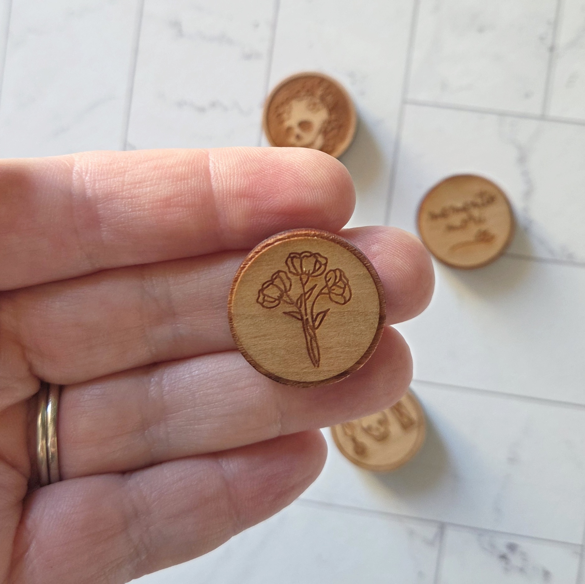 Memento Mori Wooden Magnet Set - Image 3