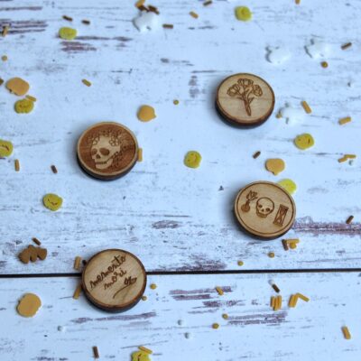 Memento Mori Wooden Magnet Set