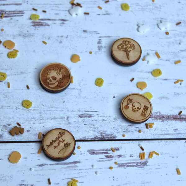 Memento Mori Wooden Magnet Set